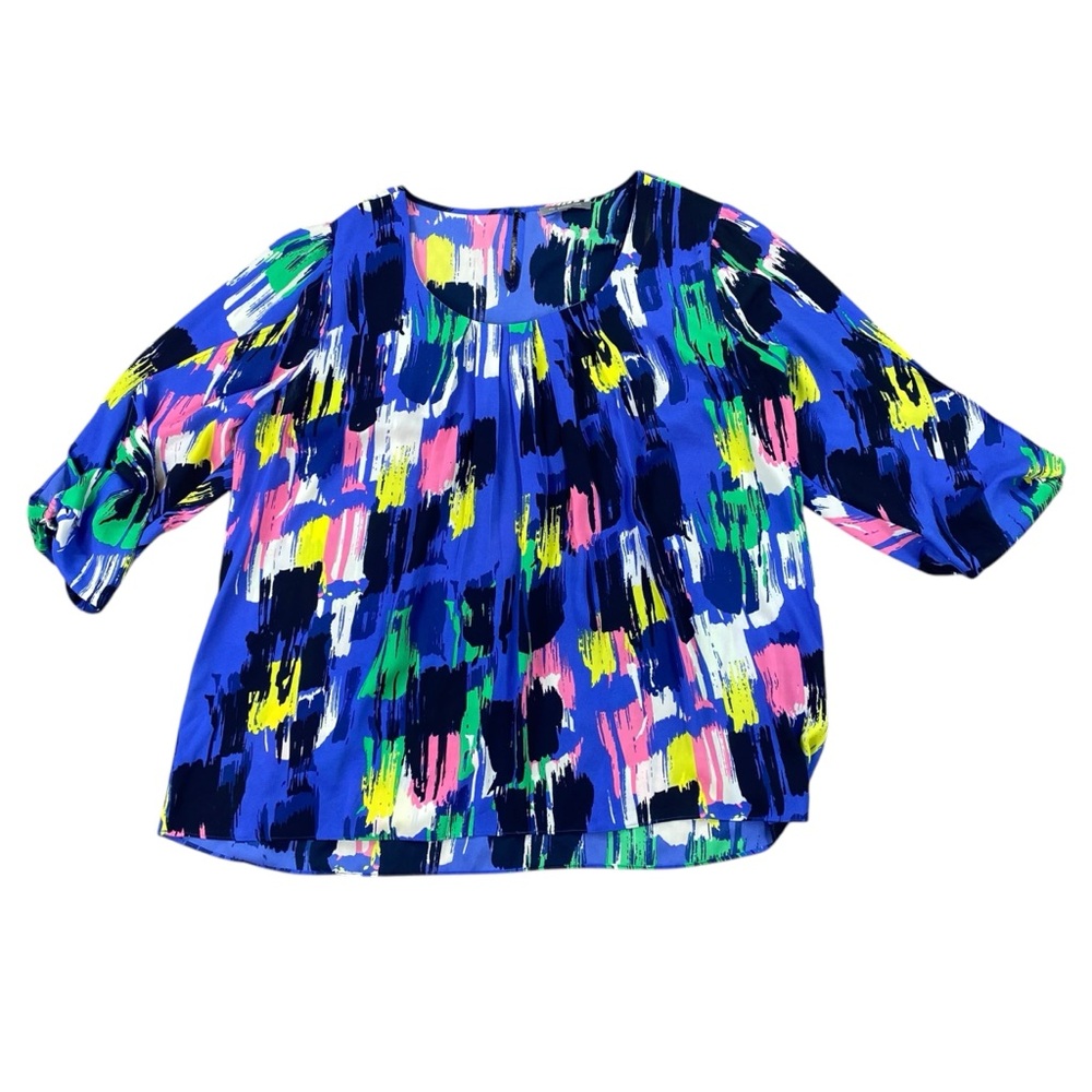 Woman’s NY Collection abstract multicolor print top size 2X